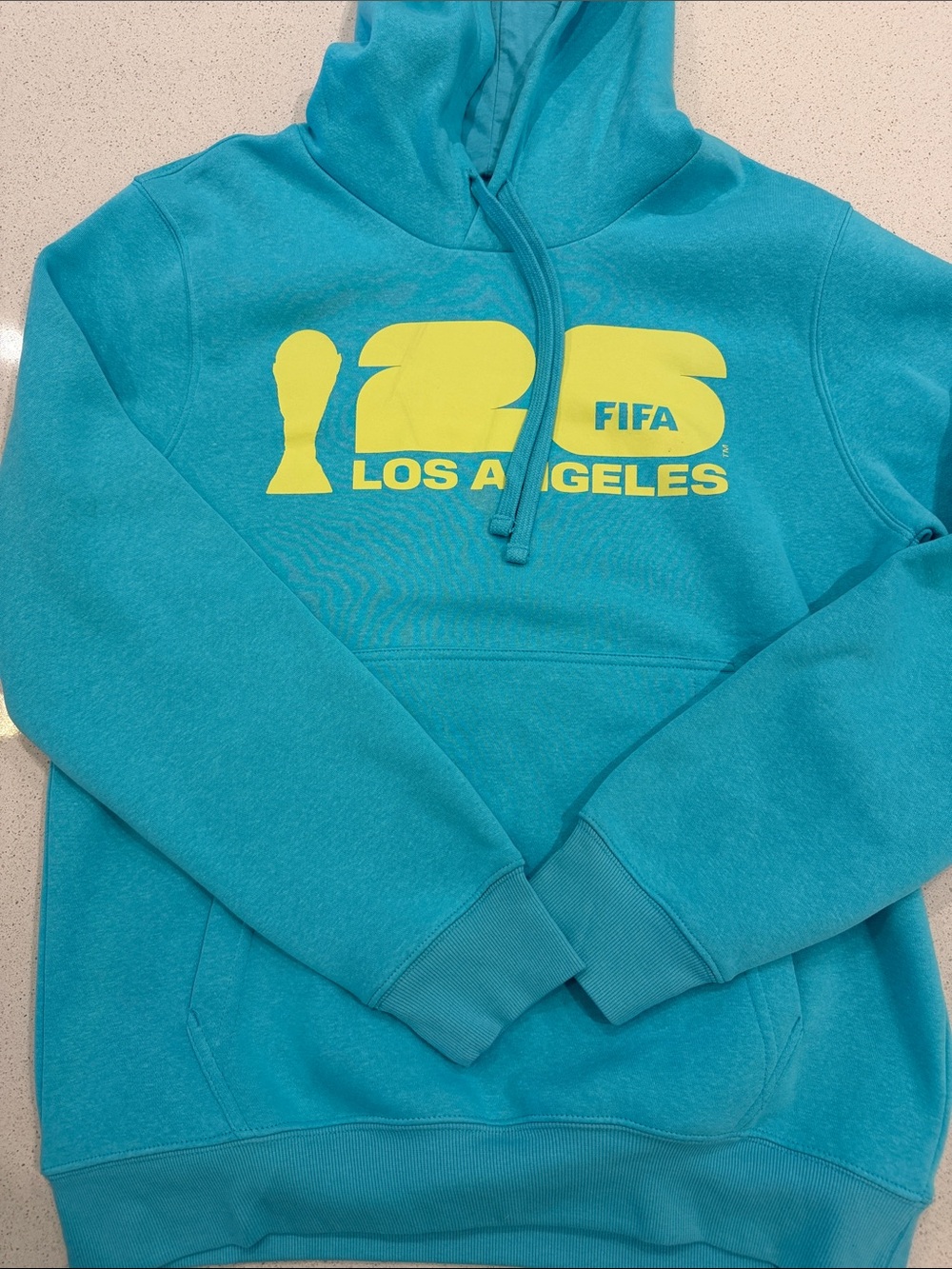FIFA Los Angeles Teal Hoodie with Yellow Logo